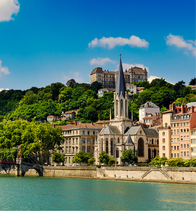 Vieux-Lyon on the riverbanks, Lyon, France