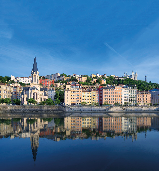 A view of Lyon across the Rhône River